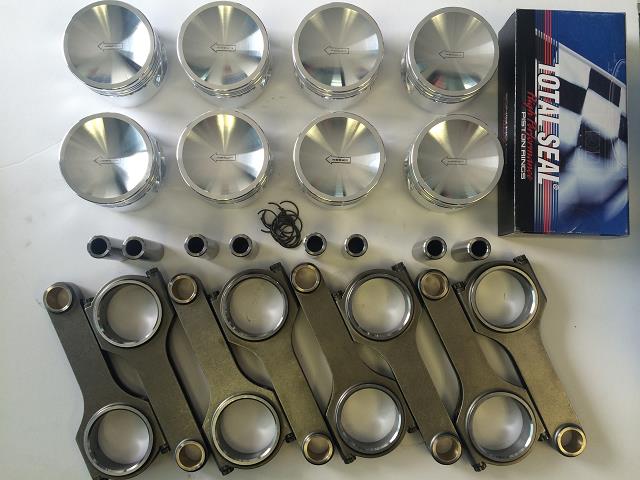 4.6 FORGED Pistons, Rings & Rod Kit Combo -18cc ECONO - Click Image to Close